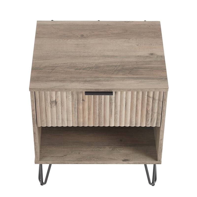 Manhattan Comfort Dumbo Mid Century Nightstand with 1 Drawer