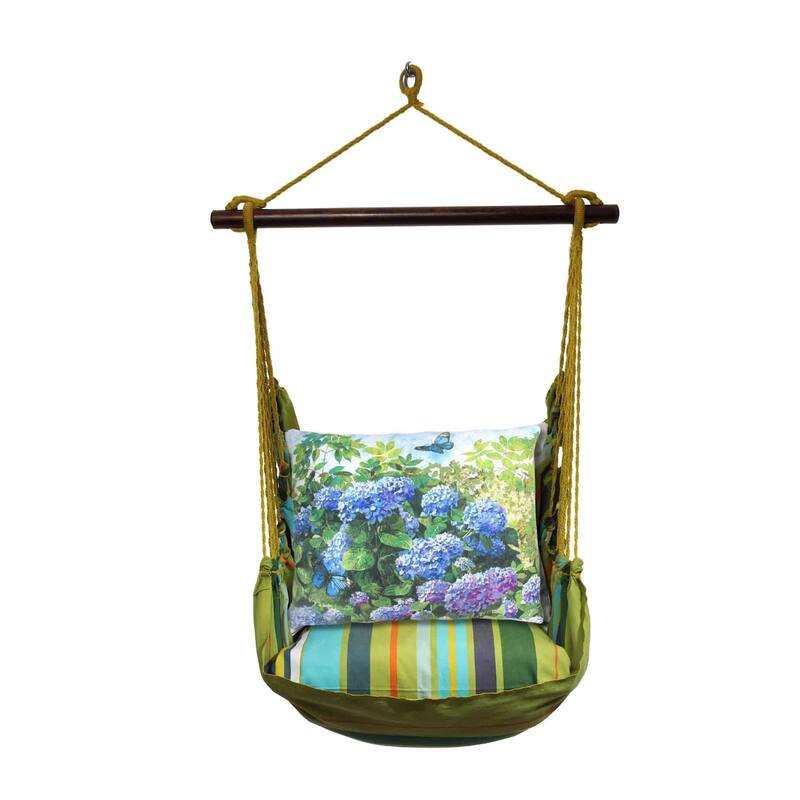 Magnolia Casual Swing Set 4 piece - Citrus Stripe w/ Hydrangeas and Butterfly