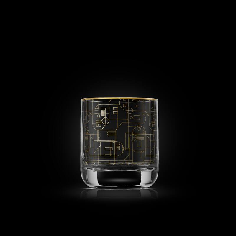 Star Wars Deco Double Old Fashion Drinking Glass - 10 oz - Set of 4 - 10 oz