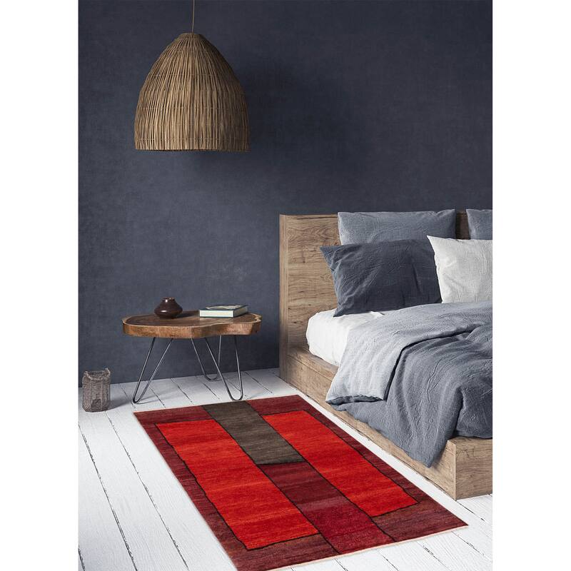 ECARPETGALLERY Hand-knotted Peshawar Ziegler Red Wool Rug - 4'11 x 6'11