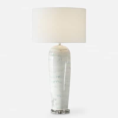 Uttermost Arden White Glaze Table Lamp - 32.5" H X 18" W X 18" D
