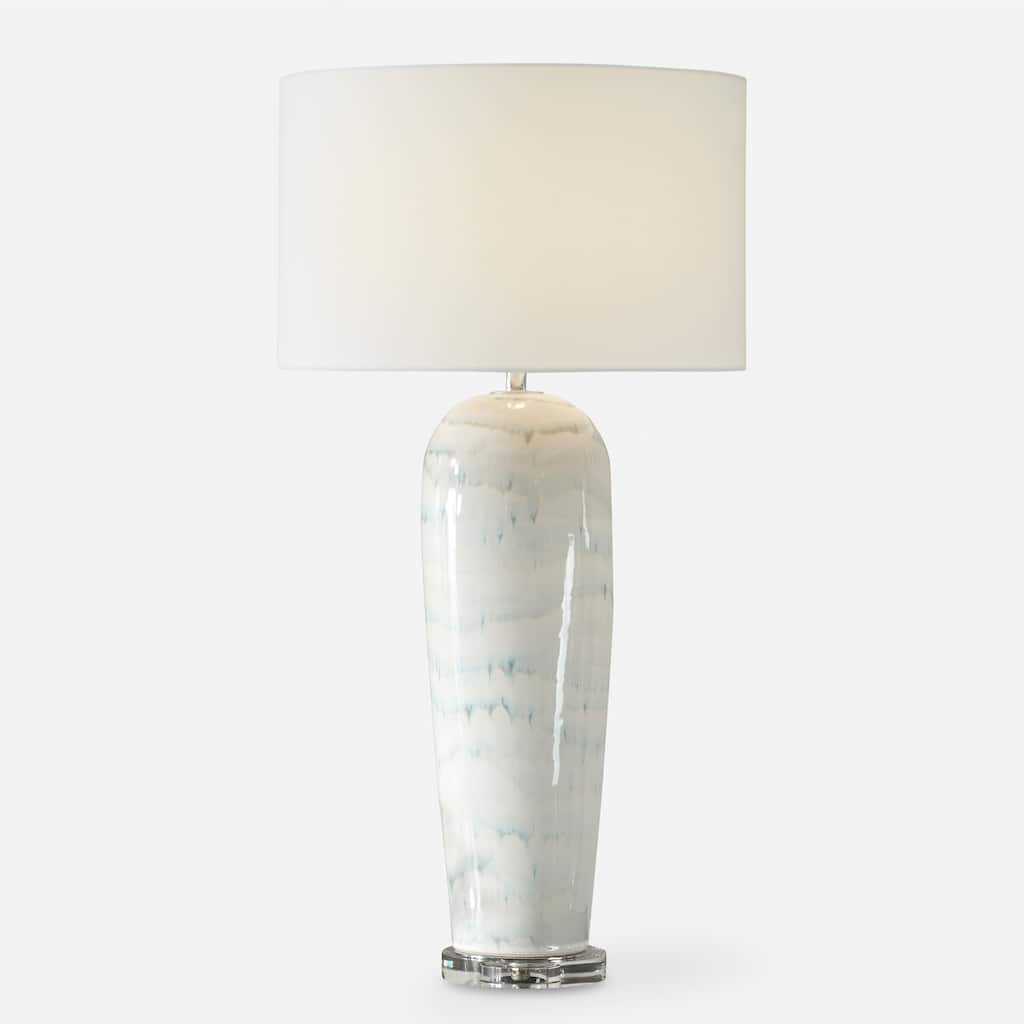 Uttermost Arden White Glaze Table Lamp - 32.5" H X 18" W X 18" D