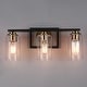 preview thumbnail 6 of 26, 2/3/4-Light Modern Black Gold Bathroom Vanity Lights Seeded Glass Wall Sconces