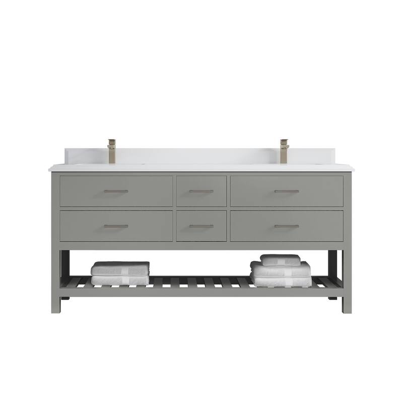 Willow Collections 72 in. W x 22 in. D Parker Double Sink Bathroom Vanity with Countertop