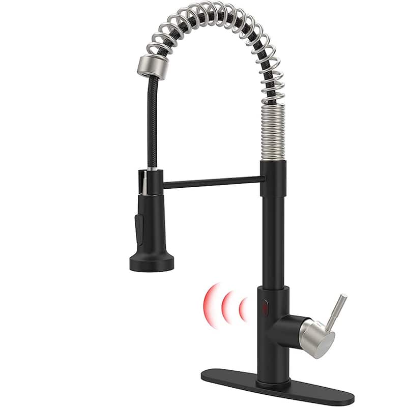 Modern Matte Black High Arc Touchless Pull-Out Kitchen Faucet