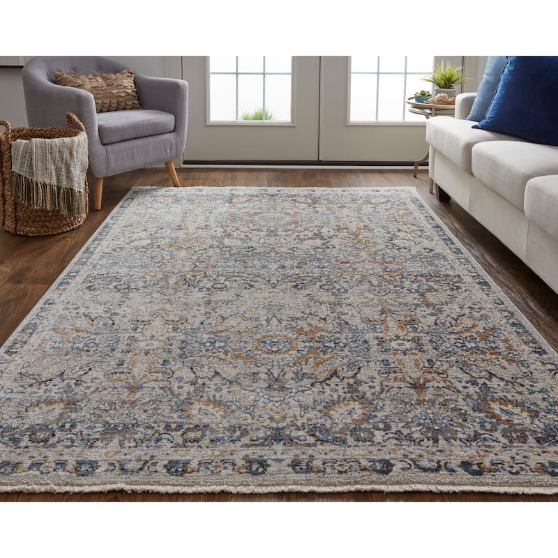 Grand Bazaar Frencess Machine Made Damask Transitional Area Rug