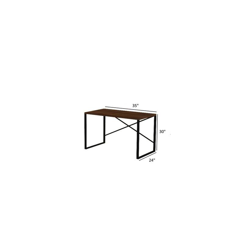 35 Inch Rectangular Computer Desk Modern Writing Desk with Metal Frame Study Desk Workstation for Living Room, Bedroom,Office