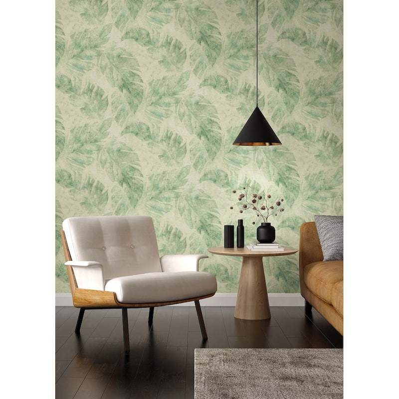 A-Street Prints Sanne Green Palm Wallpaper