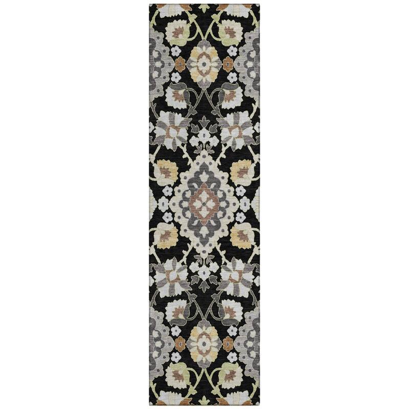 Machine Washable Indoor/ Outdoor Boho Traditional Chantille Rug