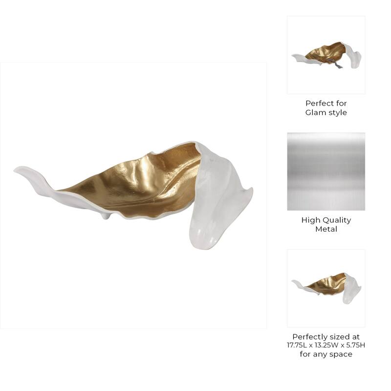 Metal Sculpture Abstract Glam Design and Textured Organic Silhouette