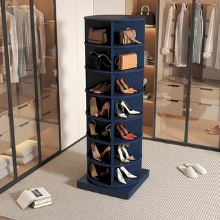 7 Tier Rotating Shoe Cabinet,Spinning Shoe Display Lazy Susan