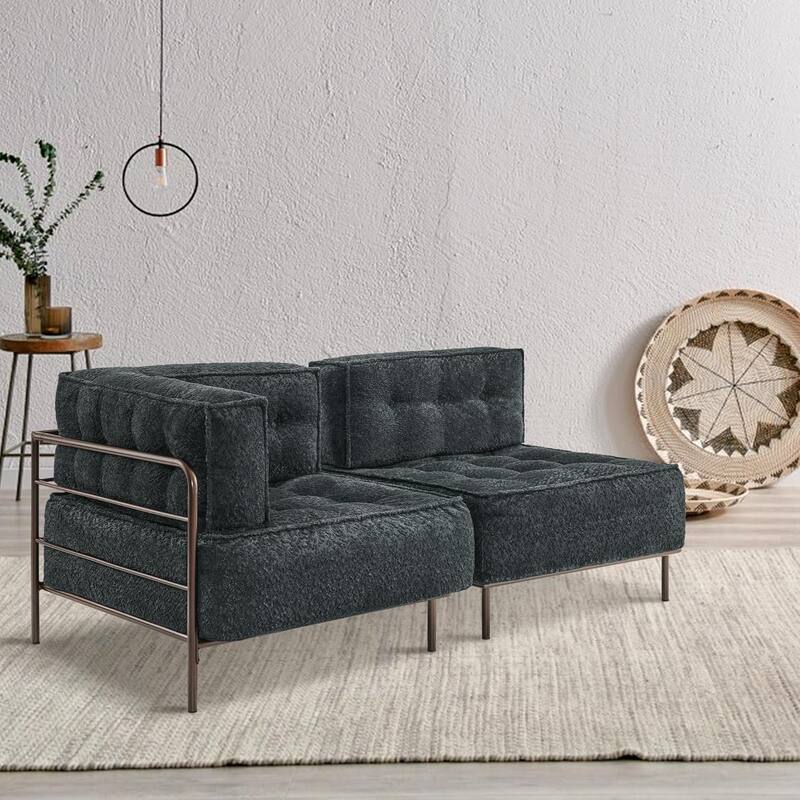 MCombo Modular Sofa Couch with Removable Cushion, 3 Seaters Accent Sofa Chair