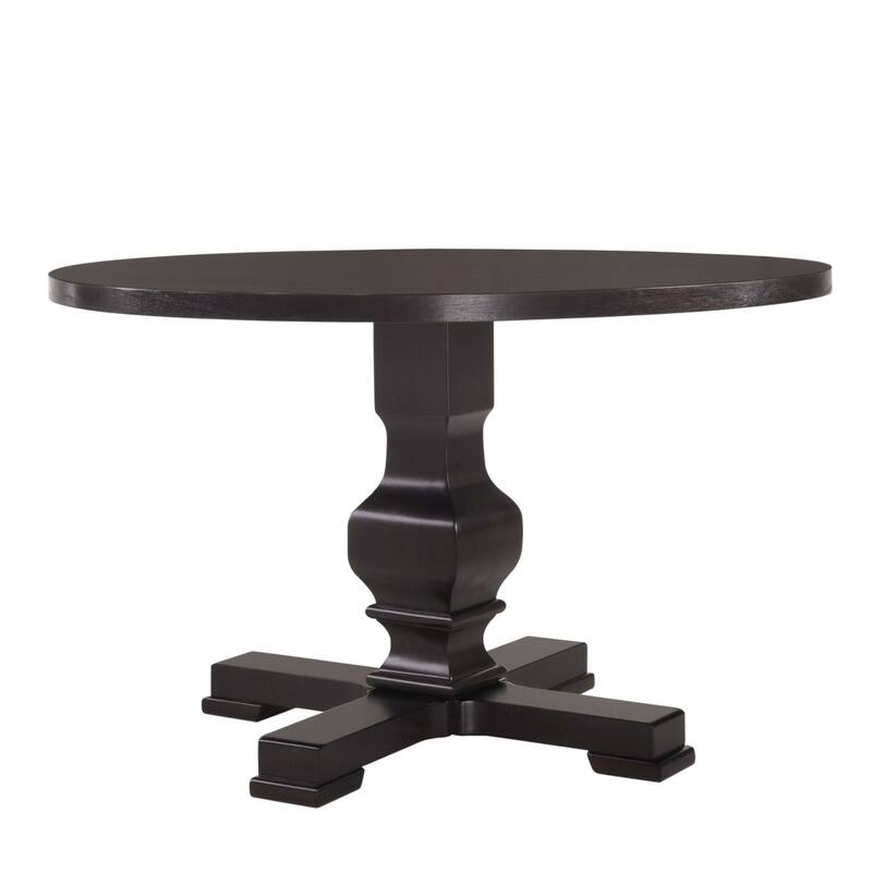 Rustic Round Pedestal Table - 47.25" - Espresso Brown