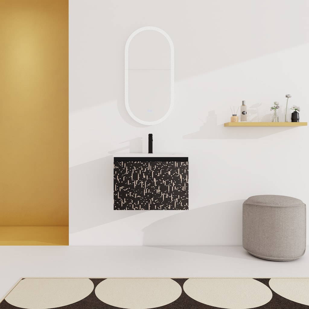 24'' Floating Wall-Mounted Bathroom Vanity With Ceramics Sink & Soft-Close Cabinet Door