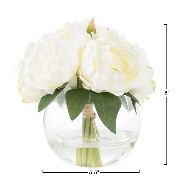 Shop Faux Rose Floral Table Decor Centerpiece Glass Vase