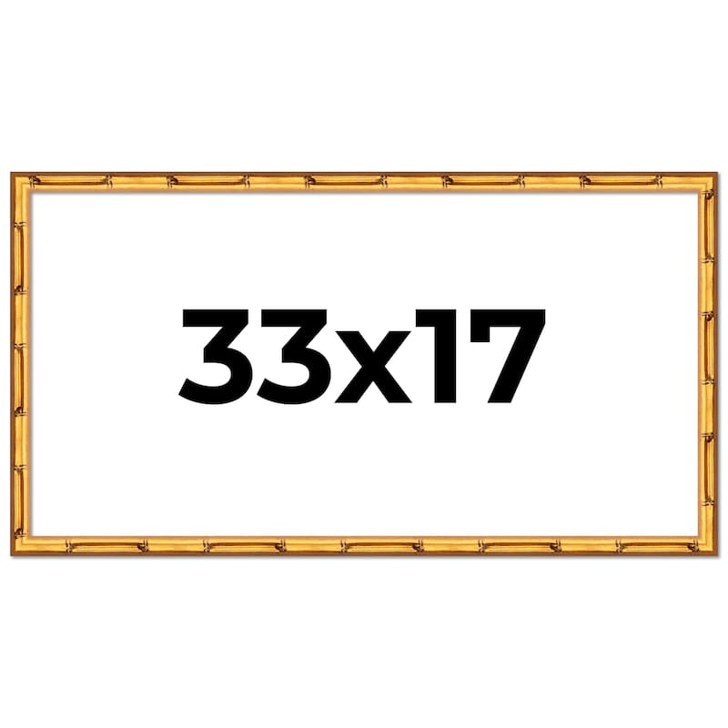 33x17 Frame Gold Bamboo Solid Wood Picture Frame | 1 Inch Moulding