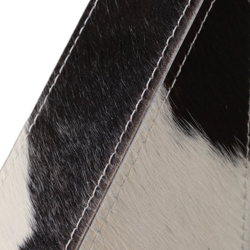 Decorative Leather Cow Print Bookends - Set of 2, 7", Black and White - 7.0"