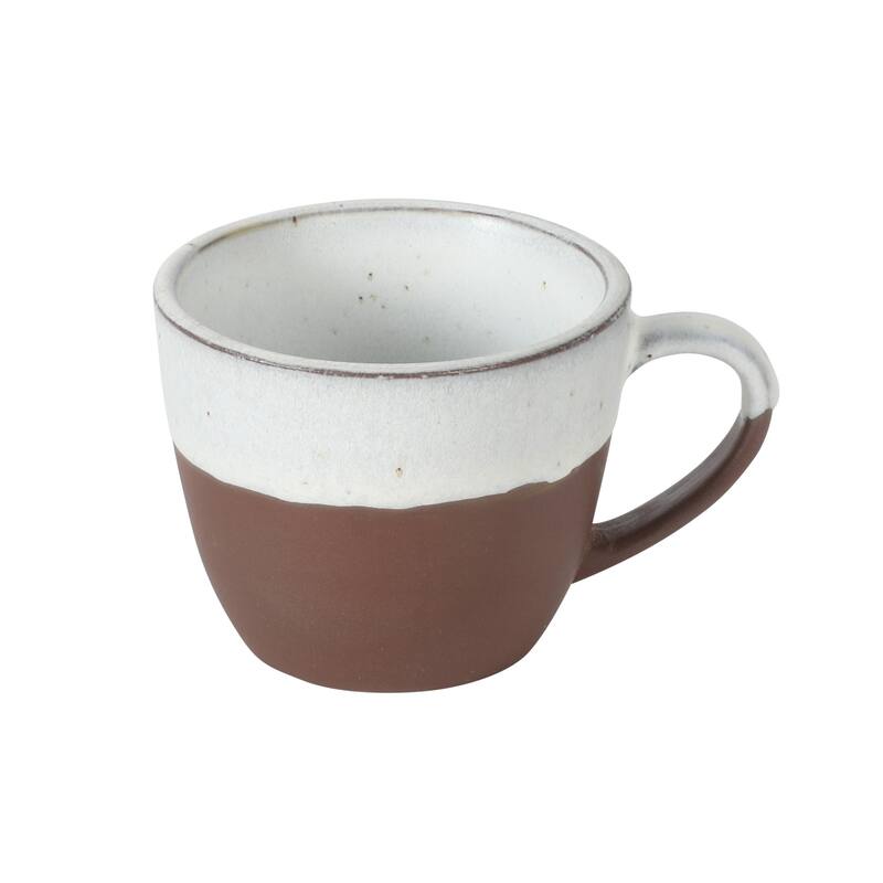 Gibson Elite William Crest 8 Piece Cup & Saucer -3.5oz Espresso Cups, 5.5" Saucers Reactive Stoneware Set