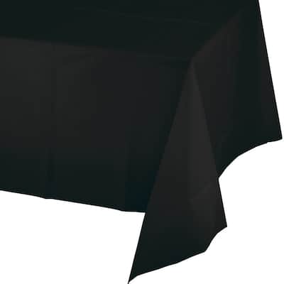 Disposable Party Table Covers - 108" - Jet Black - Club Pack of 12