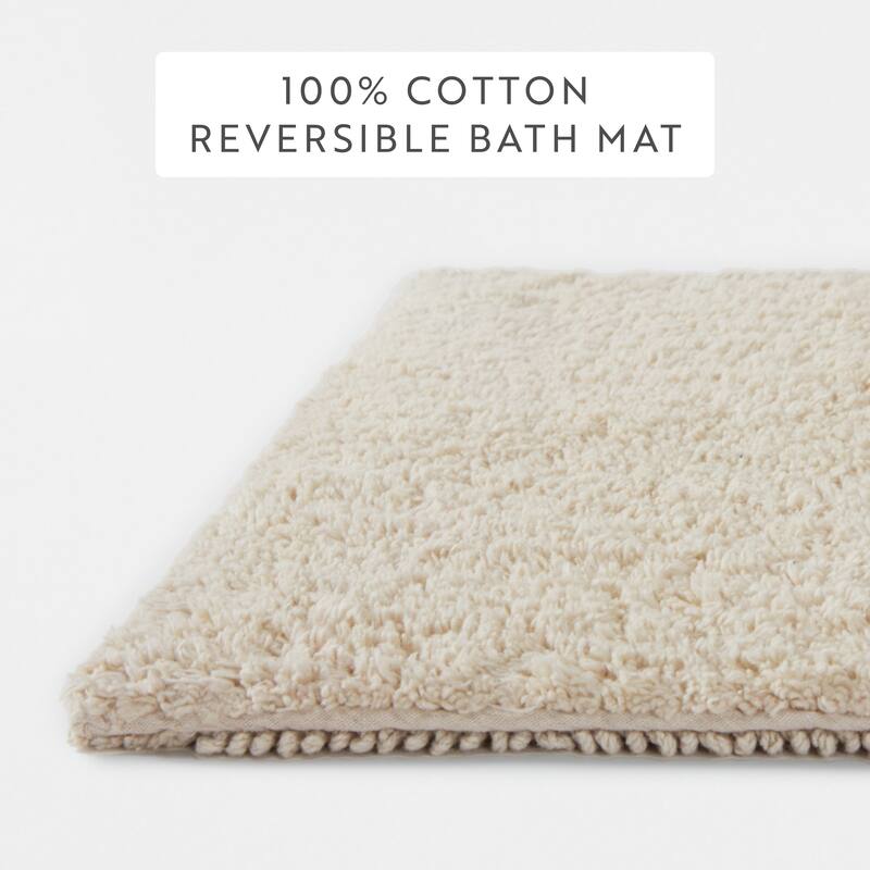 Becky Cameron 100% Cotton Reversible Solid Bath Mat