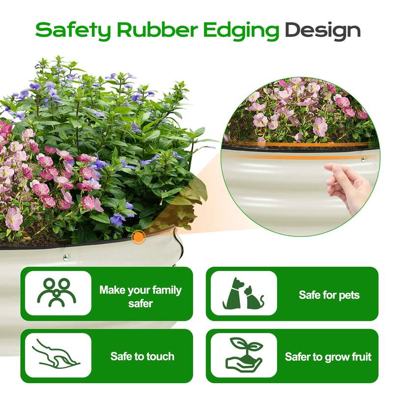 Aoodor 9'' Tall Aluzinc Metal Raised Garden Bed 30'' Round - 30"x9"