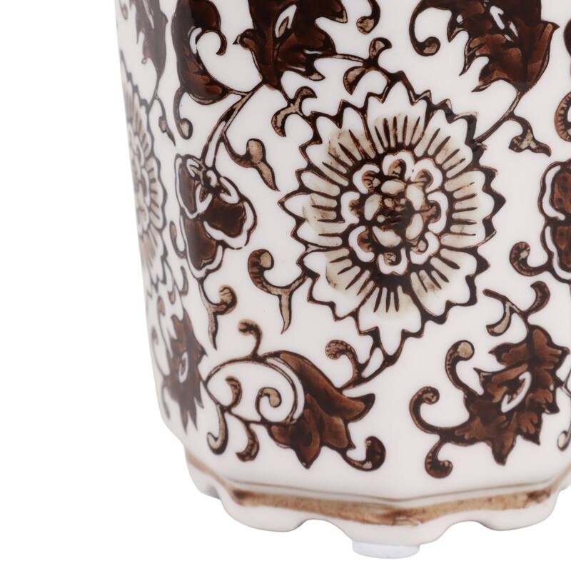 Modern Chinoiserie Ceramic Candle - Jasmine Scented Candle - 5.0"