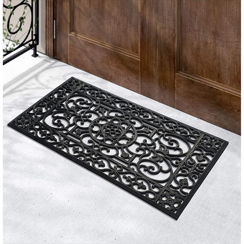A1HC Natural Coir and Rubber Modern Indoor/Outdoor Grill Doormat