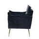 preview thumbnail 3 of 89, HULALA HOME 1ida Modern Velvet Tufted Accent Armchair with Gold Metal Legs