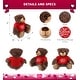 preview thumbnail 2 of 4, DolliBu I LOVE YOU Brown Bear with Red Plaid Hoodie and Red Shirt - 10 inches