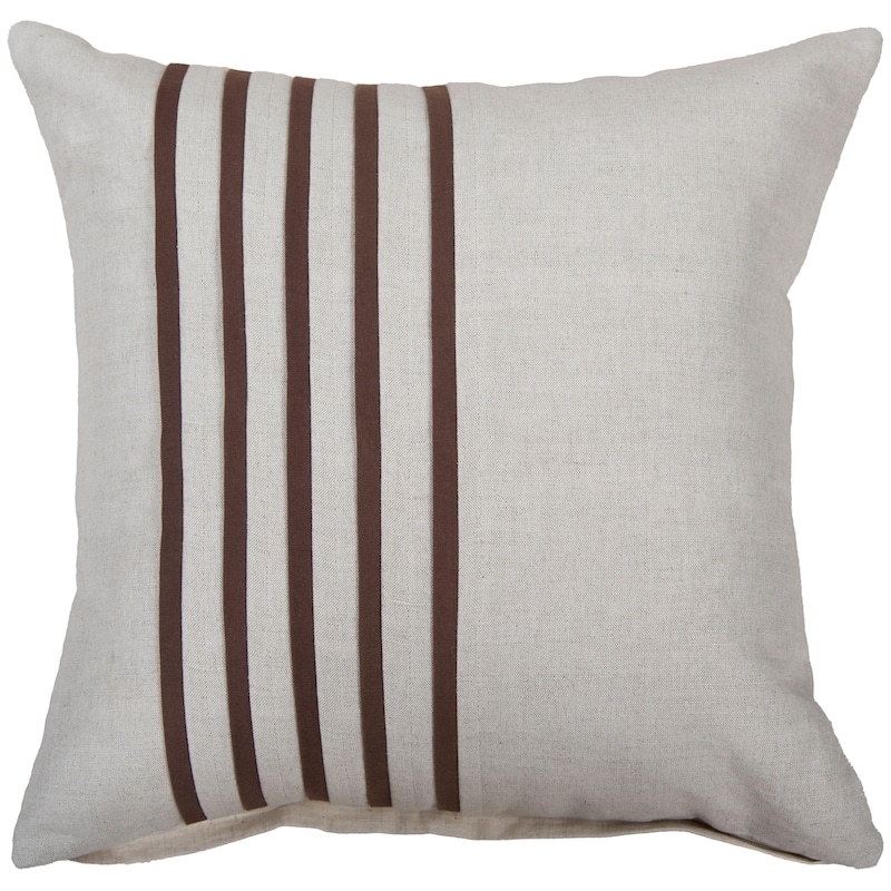 Rizzy Home Natural/Brown Blocked Striped Throw Pillow