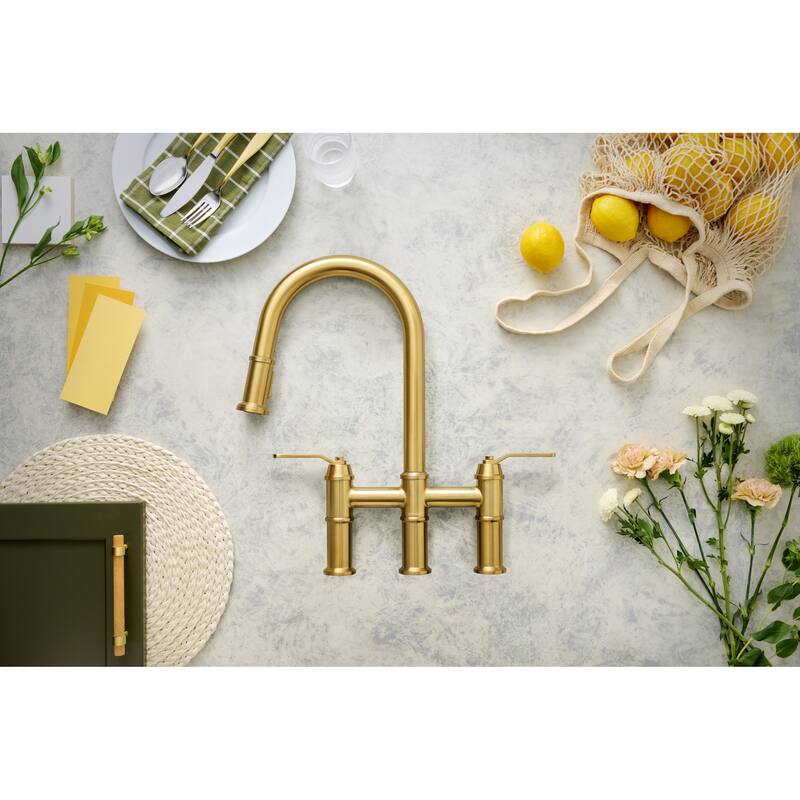 Gerber D434437 Kinzie 1.75 GPM Widespread Bridge Pull Down Kitchen