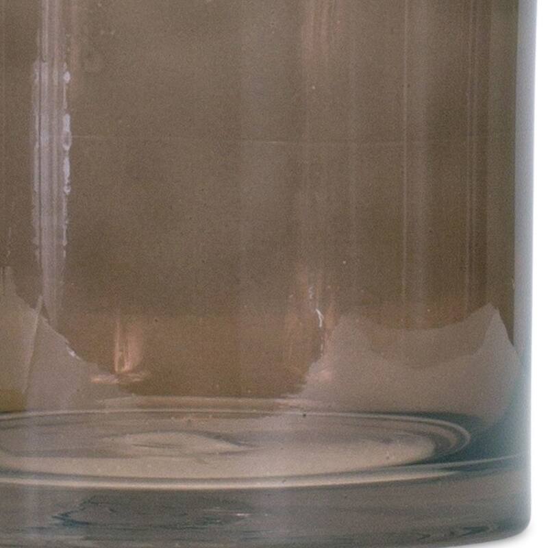 Brown Glass Cylinder Table Vase Modern Indoor Decorative Piece