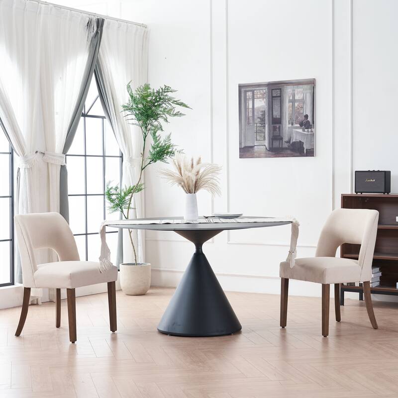 Wooden Dining Chairs Set of 2/4/6,Modern Fabric Upholstered Dining Room Chair Kitchen Chairs