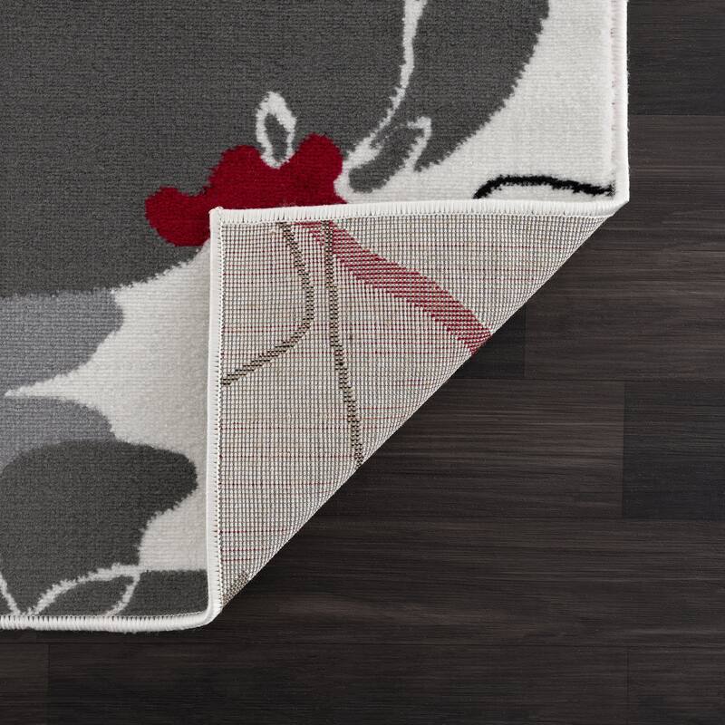 Beverly Rug Modern Multicolor Floral Indoor Area Rug with Jute Backing