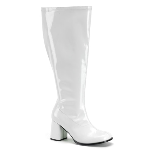 white wide calf boots