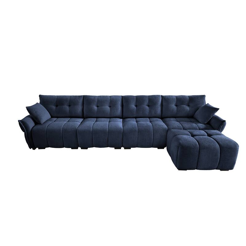 4-Seater U-Shaped Modular Sofa with 1 Ottomans & Pillows