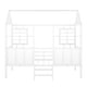 preview thumbnail 5 of 7, White Playhouse Design Metal Low Loft House Bed with Roof