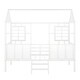 preview thumbnail 5 of 7, White Playhouse Inspired Metal Low Loft Bed with Roof and Front Windows - Twin Size