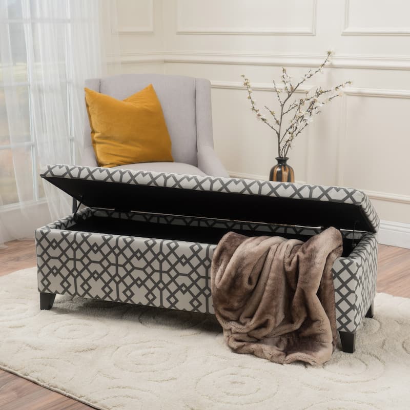 Modern Upholstered Storage Bench for Living Room Entryway