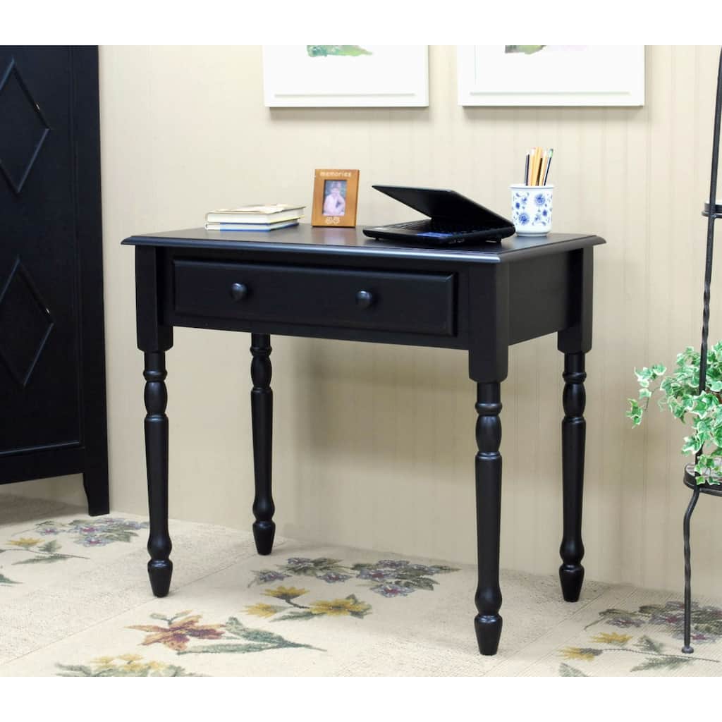 Wooden Desk with Slide-Out Keyboard Tray - 34" - Antique Black