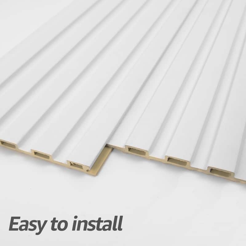 Art3d WPC Slat Wall Panels,3D Wall Accents for Interior Wall Decor,48in x 6in (Pack of 16)
