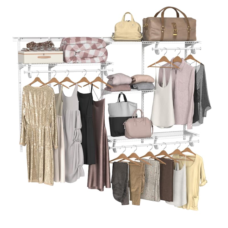 ClosetMaid ShelfTrack 60-96 Inch Wide Wire Closet Organizer