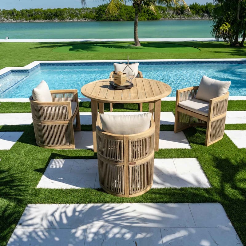Panama Jack Cabo 5-Piece Barrel Round Dining Set
