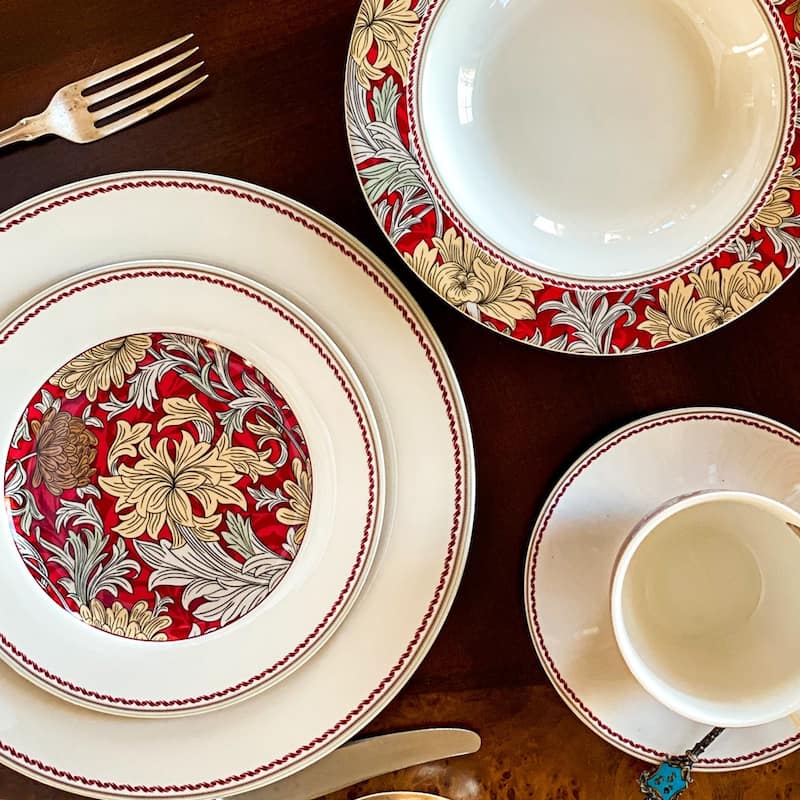 STP Goods Morris Garden Bone China Dessert Plate Set of 4 - 7.5"