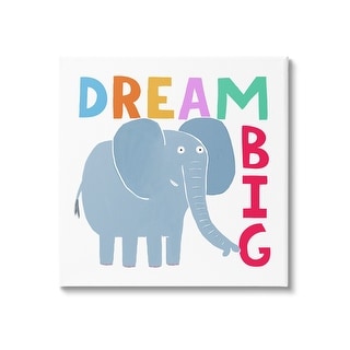 Stupell Dream Big Elephant Phrase Canvas Wall Art Design by Carla Daly ...
