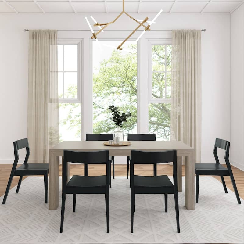 Plank and Beam 72" Modern Solid Wood Table and Chairs Dining Set