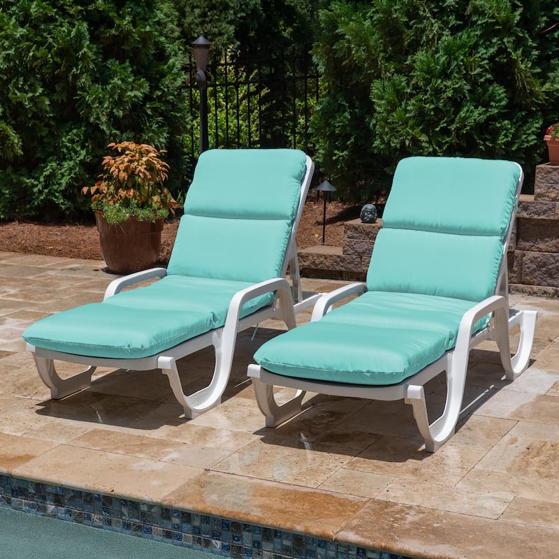 Casual Cushion Sunbrella® Fabric 1-Piece Outdoor Chaise Cushion, 22.5"W x 74"L - 22.5"W x 74"L