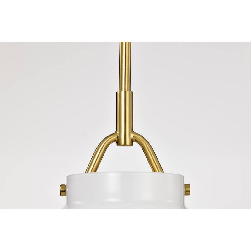 Magno Brass Pendant Light with Frosted Glass Lantern Shade - Brass-Frosted