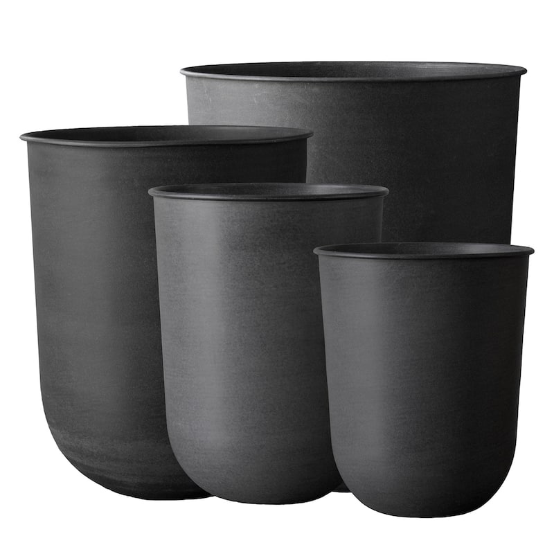 Glazed Planter Pots - 23.5" - Black - Set of 4