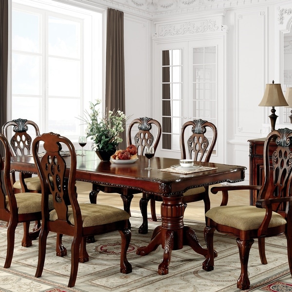 Furniture of America Harper 7-piece Formal Cherry Dining Set